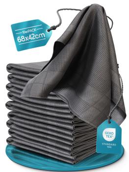 Microfaser Geschirrtücher grau 10 Stueck Set 1